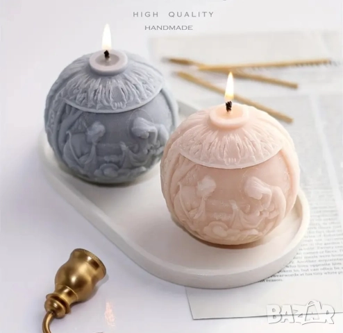 Молд коледна топка Светото семейство за свещи , снимка 2 - Форми - 51500758