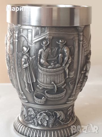 Немски чаши за вино и ракия от калай Antik*Vintage, снимка 4 - Антикварни и старинни предмети - 45097359