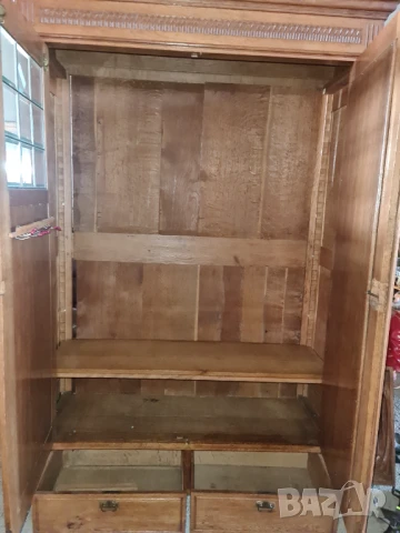 Масивен шкаф гардероб с огледало внос от Европа, снимка 5 - Шкафове - 50680588