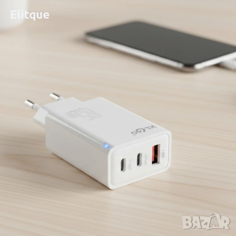 Адаптер - Зарядно устройство KL GO PD71 65W, бързо зареждане, 5 порта, снимка 6 - Други стоки за дома - 53389388