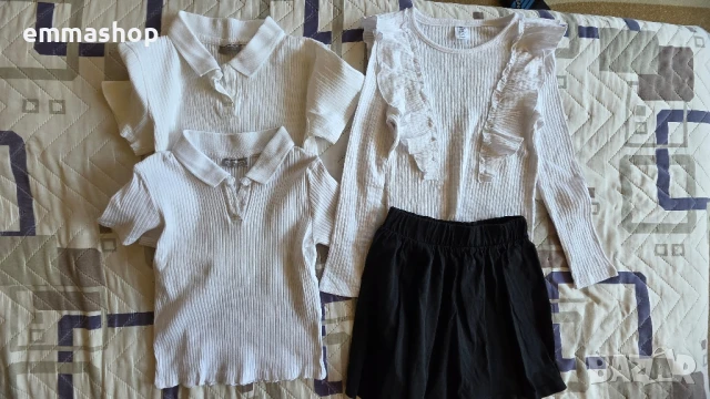 Комплект 3 блузи и пола размер 134, 8-10 години