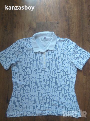 Tommy Hilfiger Polohemd Essential Print - страхотна дамска тениска ХЛ КАТО НОВА, снимка 7 - Тениски - 46717469