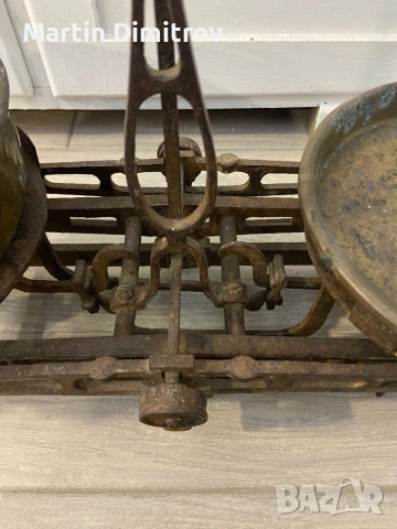 Античен кантар, 1912 г., оригинални тежести, маркиран T H B, снимка 2 - Антикварни и старинни предмети - 53066886