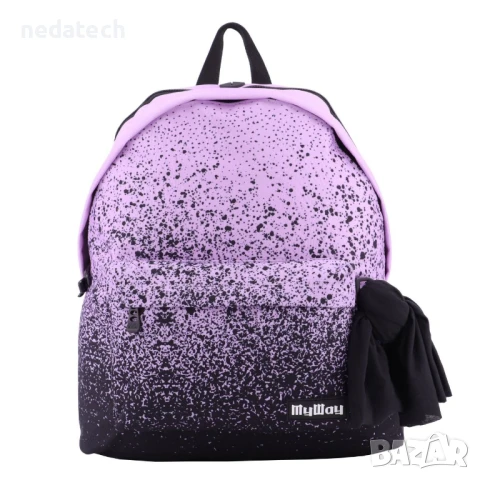 Ученическа раница My Way, Лилав - Черен, 36x15x43 см., снимка 2 - Ученически пособия, канцеларски материали - 51417604