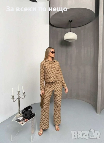 Gucci Дамски Бежов Комплект Гучи Код I_214, снимка 3 - Комплекти - 52339203