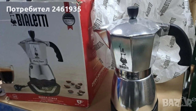 Bialetti Moka Timer 6 електрическа кана за мока, снимка 3 - Кафемашини - 53608220