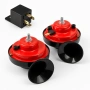 Комплект двутонни тромби клаксони тип „Охлюв“ 12V 120dB с реле 2 PIN, снимка 1