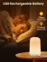 KOOFIT Бебешка нощна лампа сензорна, димируема, с дистанционно, 13 RGB цветна, акумулаторна, снимка 2