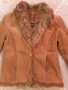 Кафяво яке от набук с кожички, размер Л, Цена 9 евро , снимка 2