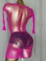 Мрежеста розова еластична рокля , снимка 6