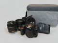 Nikon D3500 с два обектива и аксесоари - като нов!, снимка 1 - Фотоапарати - 45605598