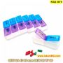 Кутия за организиране на лекарства за седмицата в син и лилав цвят и 2 отделения на ден - КОД 3875, снимка 1 - Органайзери - 45452341
