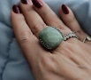 ВИНТИДЖ / Два различни броя / Сребърен пръстен с рубин и Сребърен пръстен с Ларимар , снимка 14