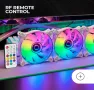 Комплект вентилатори Mars Gaming MF-3DKIT 3 броя, ARGB 360° 120 мм вентилатор за компютър, снимка 2