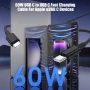 USB Type-C to USB Type-C Charging Cable 60W - 300 см, снимка 3
