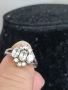 Красив сребърен пръстен Цвете маркиран с циркони
