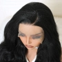 70 см Черна чуплива Yaki перука с дантела 13x4х1, снимка 4