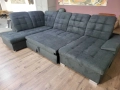 ПРОМОЦИЯ!!!Тъмно сив П - образен ъглов диван Nixon с функция сън, снимка 7
