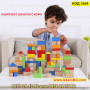 онструктор 100 дървени кубчета в различни цветове, образователна играчка за деца - КОД 3549, снимка 1