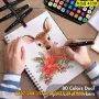 Двустранни маркери за рисуване и оцветяване комплект от 80 броя - КОД 4339, снимка 3
