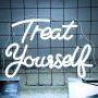 Нов Неонов Светещ Надпис Treat Yourself - Идеален за Домашен Декор, снимка 1