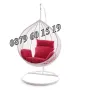 Люлка гнездо, градинска люлка тип гнездо бяла с бели на цветя възглавници, снимка 3