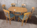 Комплект масивна разтегателна маса с 6 стола, снимка 3