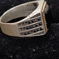 Красив мъжки сребърен пръстен с ахат, снимка 6 - Пръстени - 45455765