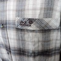 Jack Wolfskin Men`s Beige/Black Long Sleeve Checked Shirt -мъжка  риза за спорт и туризъм размер XL , снимка 4 - Ризи - 45264813