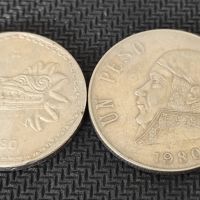 2 бр. Монети Мексико , 1980, снимка 1 - Нумизматика и бонистика - 45492062
