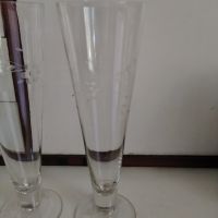 Високи чаши от соца Калиево стъкло, снимка 11 - Чаши - 45405433