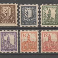 Германия "Западна Саксония" 1946г.- Михел 156/64 жълта хартия комплектна серия, снимка 1 - Филателия - 45004397