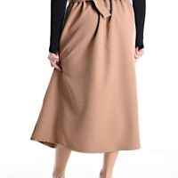 Елегантна пола, цвят кафяв, номер стандарт , снимка 3 - Поли - 45176185