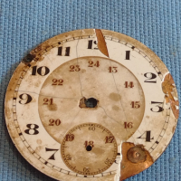 Керамичен циферблат за джобен часовник стар рядък за КОЛЕКЦИЯ ЧАСТИ 43731, снимка 2 - Антикварни и старинни предмети - 44950813
