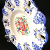 Синя чиния с цветя (Vestal?), снимка 3 - Декорация за дома - 45147857