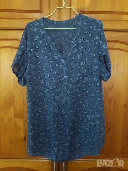 Свободна дамска риза с къс ръкав, снимка 1