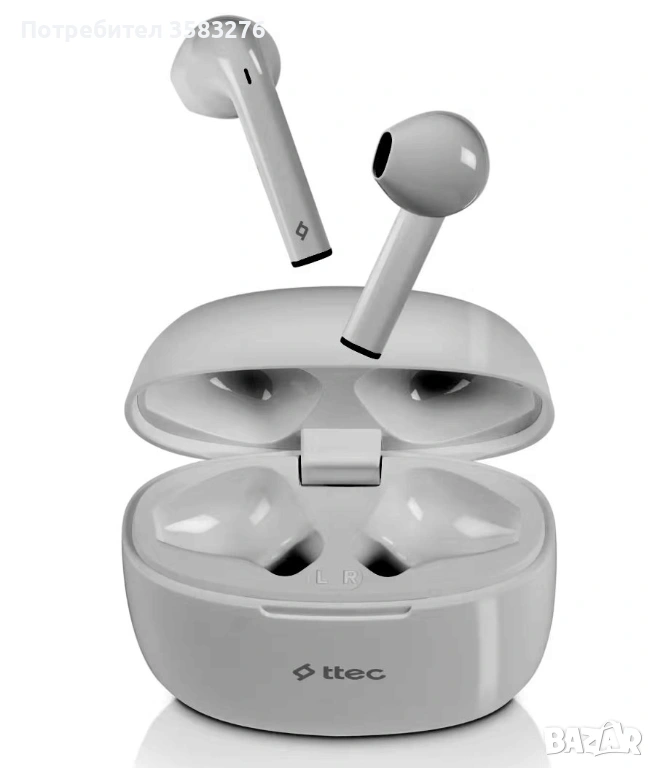 НОВИ! Бели, безжични Bluetooth слушалки Ttec Mode TWS, снимка 1