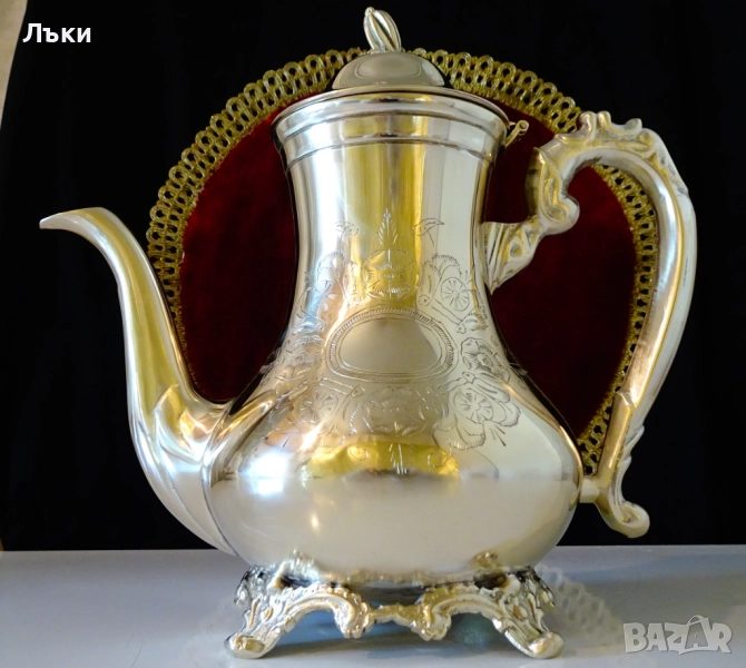 Бронзова кана 1 кг.,гравирана,барок. , снимка 1