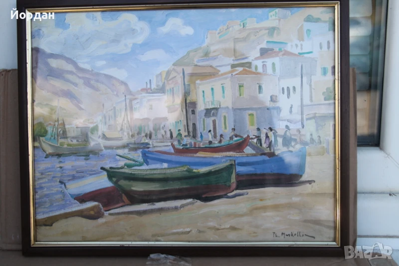 Стара картина смесена техника, снимка 1