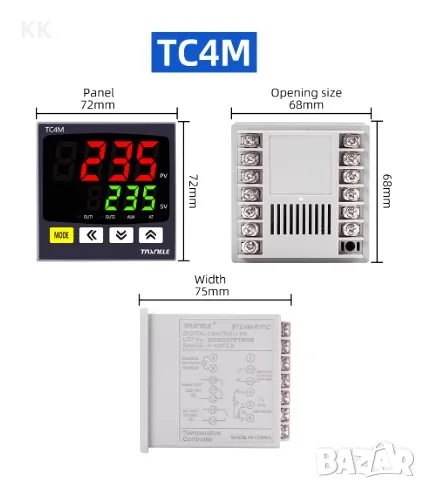 Термоконтролер ТС4 - реле +SSR +аларма, снимка 1