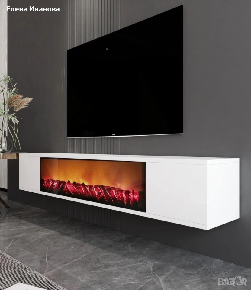 Декоративна камина заедно с шкаф , снимка 1