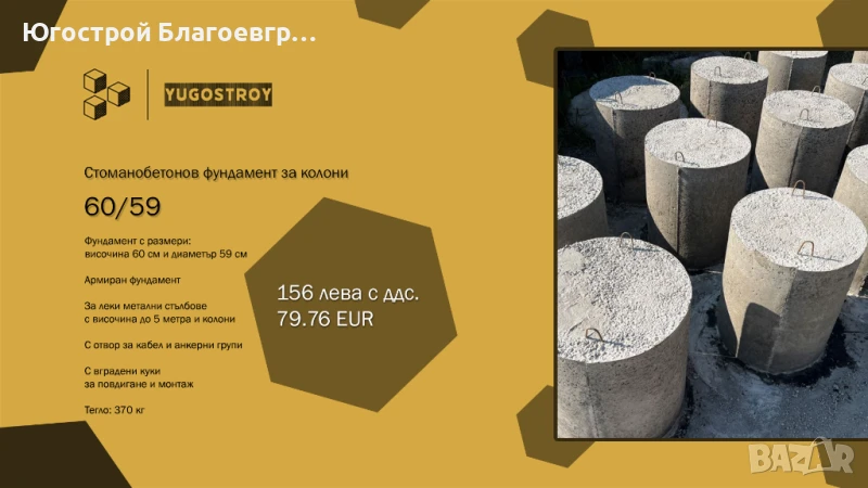 Фундамент за колони, снимка 1