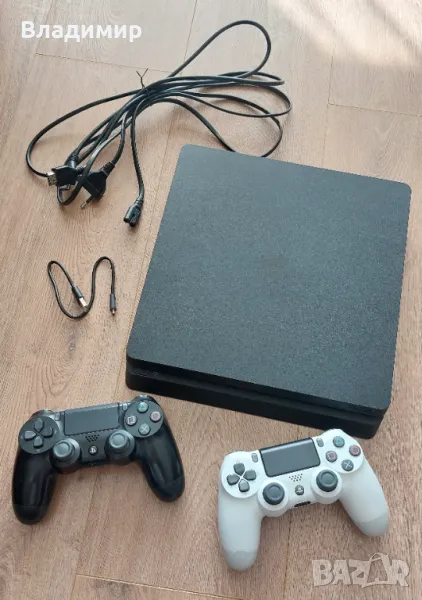 Playstation 4 slim PS4 с SSD с два джойстика и PS5 джойстик, снимка 1