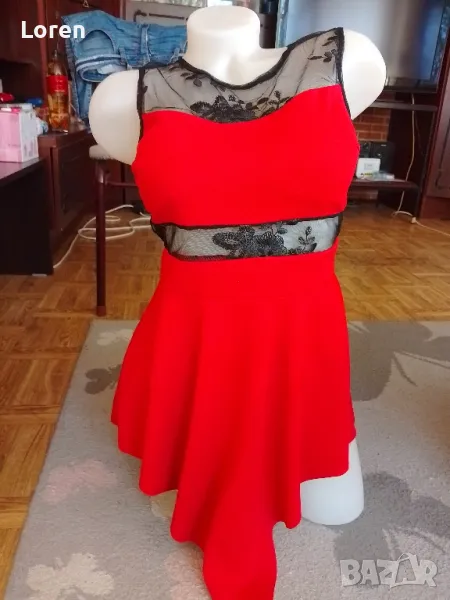 Ново!Готин гащеризон с дантела в червено и черно, снимка 1