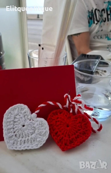 плетени мартенички сърца, снимка 1