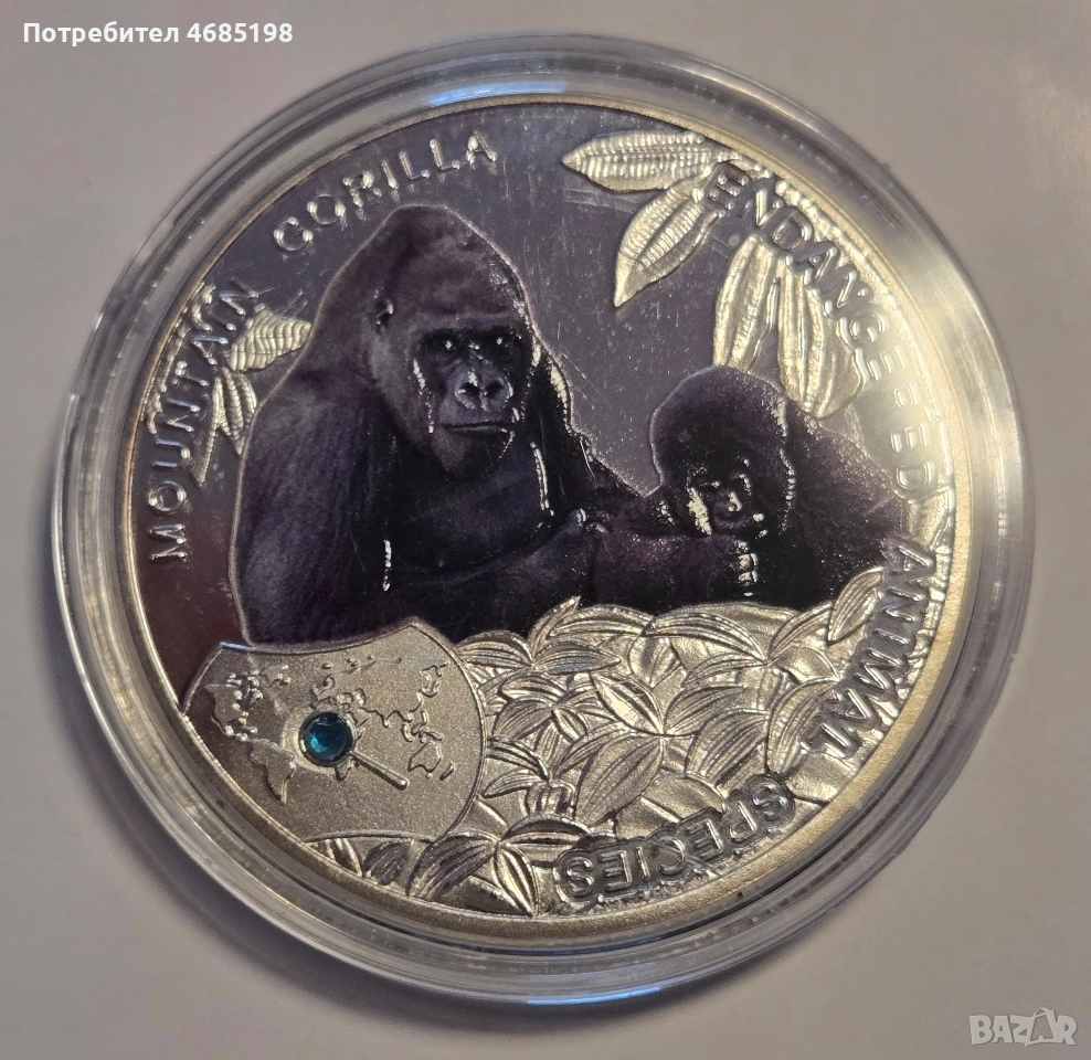 Пълна колекция от 12 красиви посребрени,цветни монети с животни., снимка 1