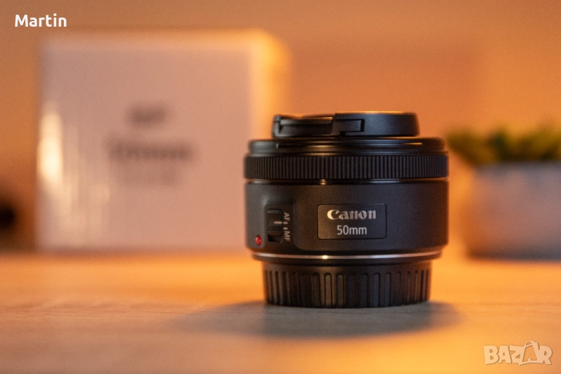 обектив Canon EF 50mm f/1.8 STM + ND Hoya филтър 6 стопа (НОВ), снимка 1