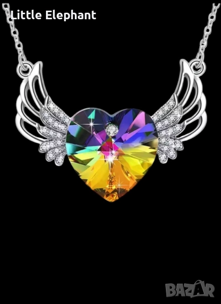 Pre order Колие сърце"Gardian heart",сърце с крила,колекция"Hearts"/ново, снимка 1
