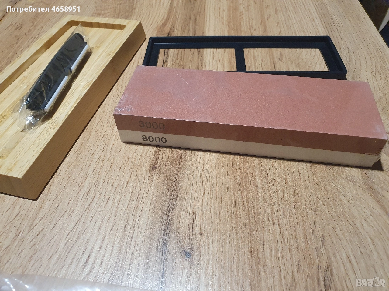 Камък (брус) за заточване, двулицев, нов с грит #3000 на #8000., снимка 1