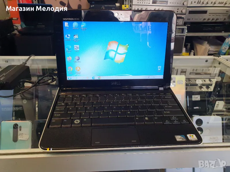 10,1" Лаптоп Dell Inspiron mini 1012 Има зарядно. Преинсталиран, готов за употреба. RAM - 2GB, 1,67G, снимка 1